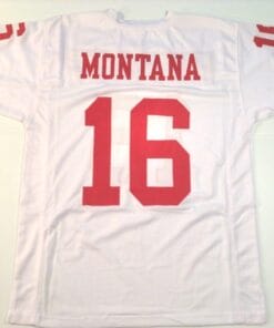 UNSIGNED CUSTOM Sewn Stitched Joe Montana White Jersey