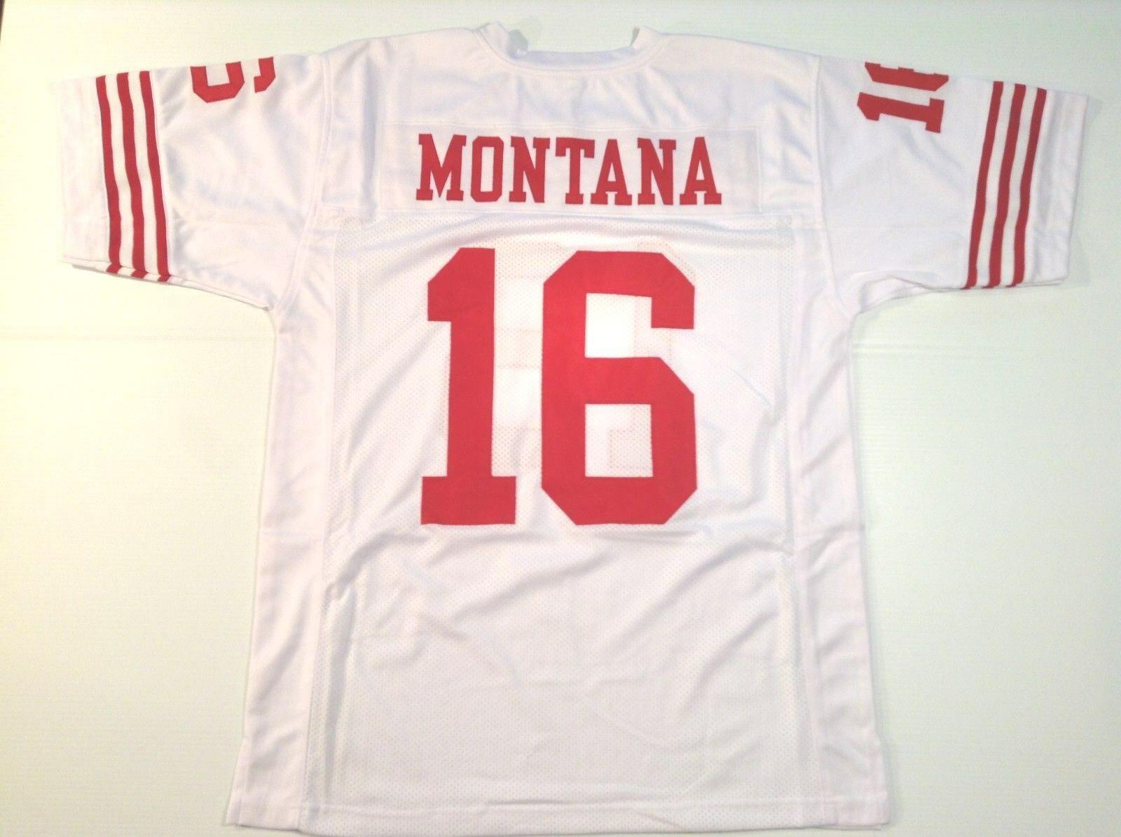 UNSIGNED CUSTOM Sewn Stitched Joe Montana White Jersey