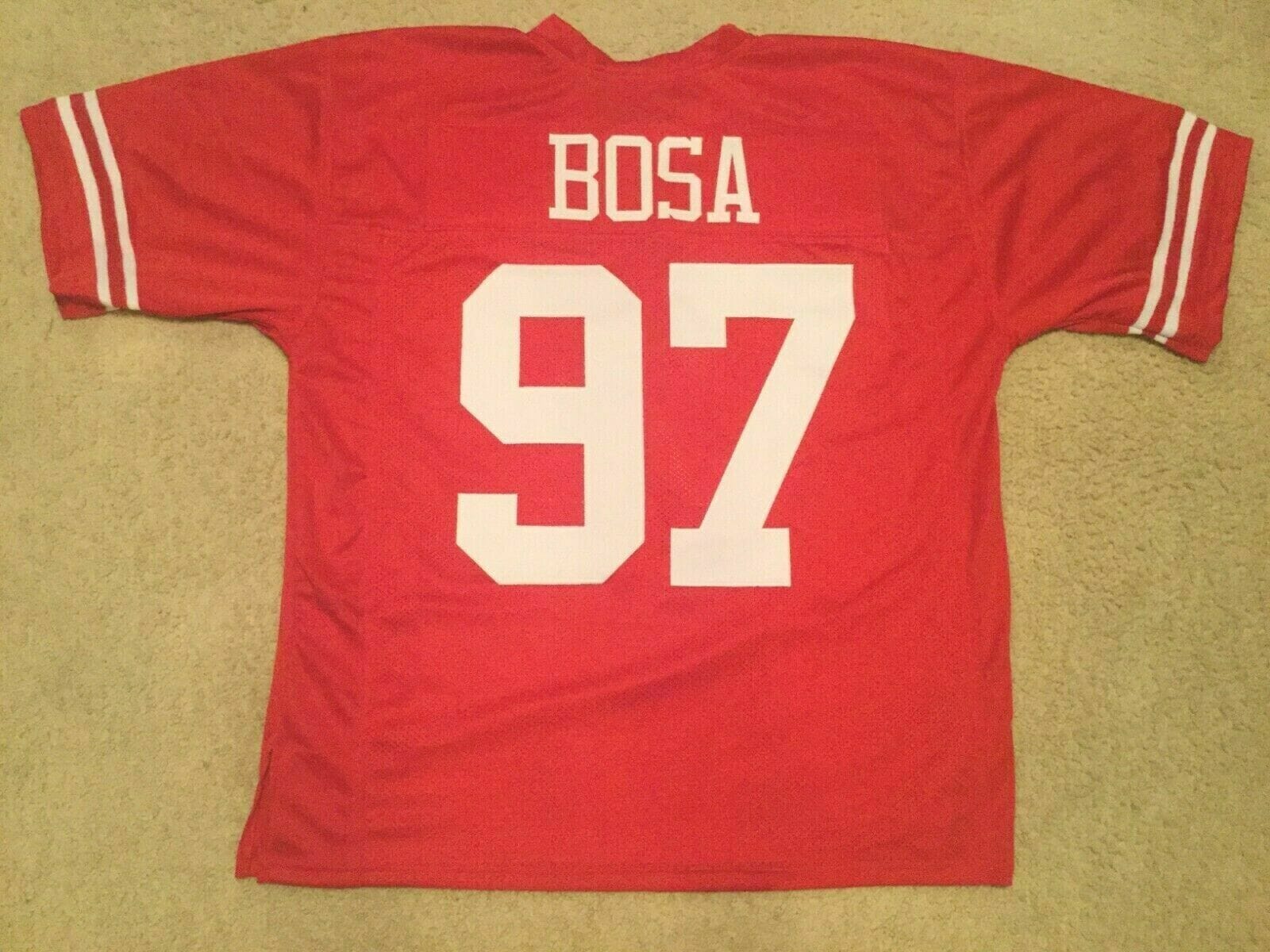UNSIGNED CUSTOM Sewn Stitched Nick Bosa Red Jersey