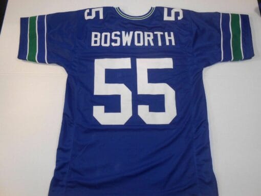 UNSIGNED CUSTOM Sewn Stitched Brian Bosworth Blue Jersey