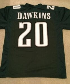 UNSIGNED CUSTOM Sewn Stitched Brian Dawkins Green Jersey