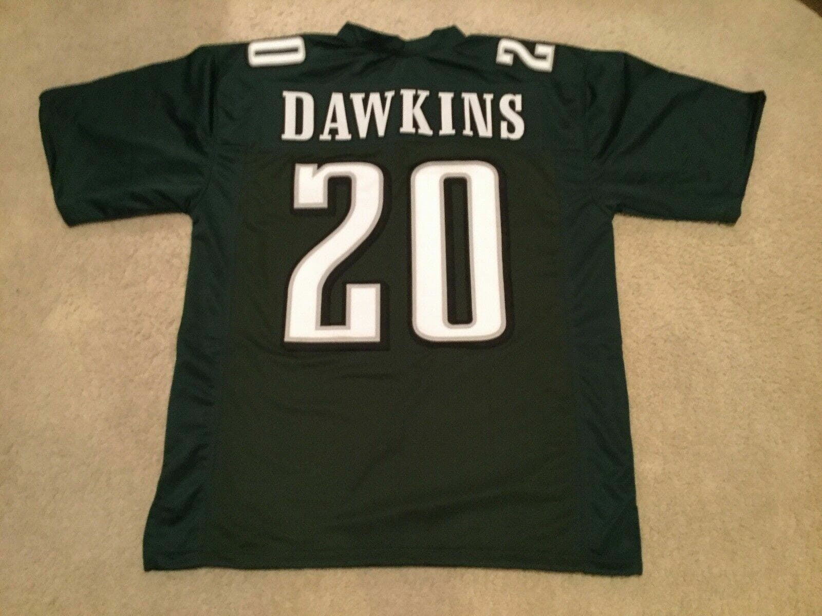 UNSIGNED CUSTOM Sewn Stitched Brian Dawkins Green Jersey