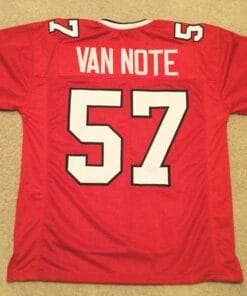 UNSIGNED CUSTOM Sewn Stitched Jeff Van Note Red Jersey