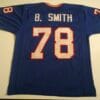 UNSIGNED CUSTOM Sewn Stitched Bruce Smith Blue Jersey