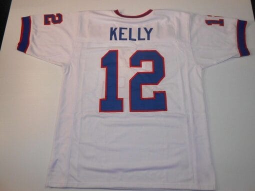 UNSIGNED CUSTOM Sewn Stitched Jim Kelly White Jersey