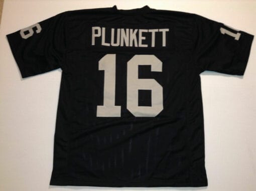 UNSIGNED CUSTOM Sewn Stitched Jim Plunkett Black Jersey