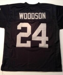 UNSIGNED CUSTOM Sewn Stitched Charles Woodson Black Jersey