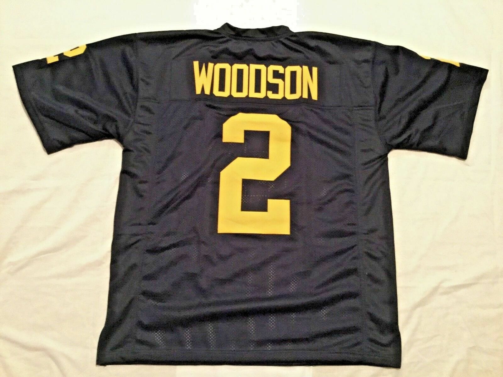 UNSIGNED CUSTOM Sewn Stitched Charles Woodson Blue Jersey