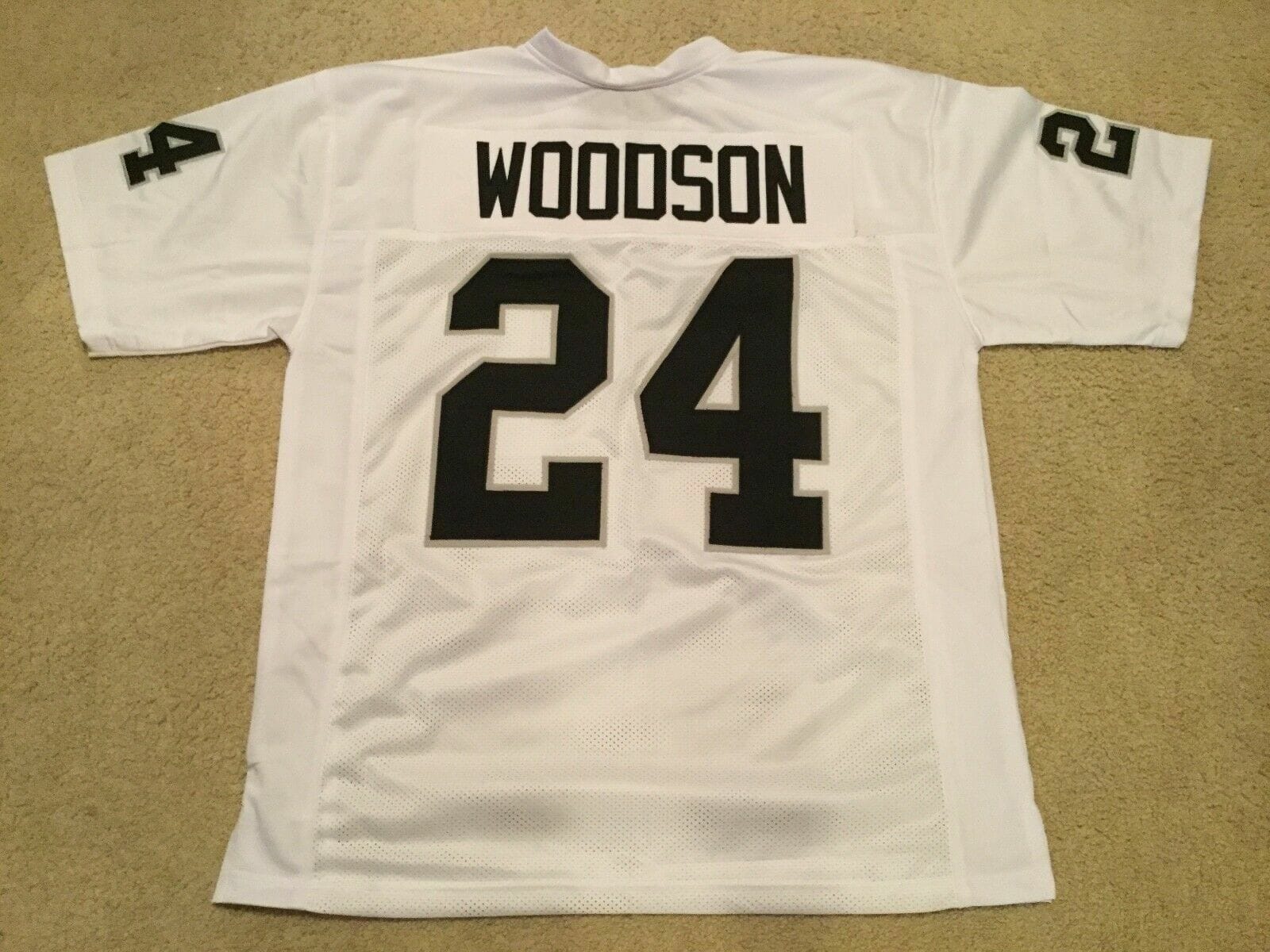 UNSIGNED CUSTOM Sewn Stitched Charles Woodson White Jersey