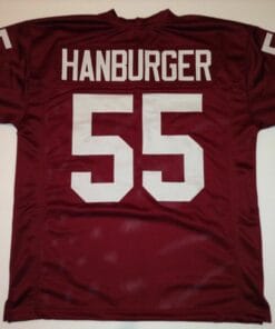 UNSIGNED CUSTOM Sewn Stitched Chris Hanburger Burgundy Jersey