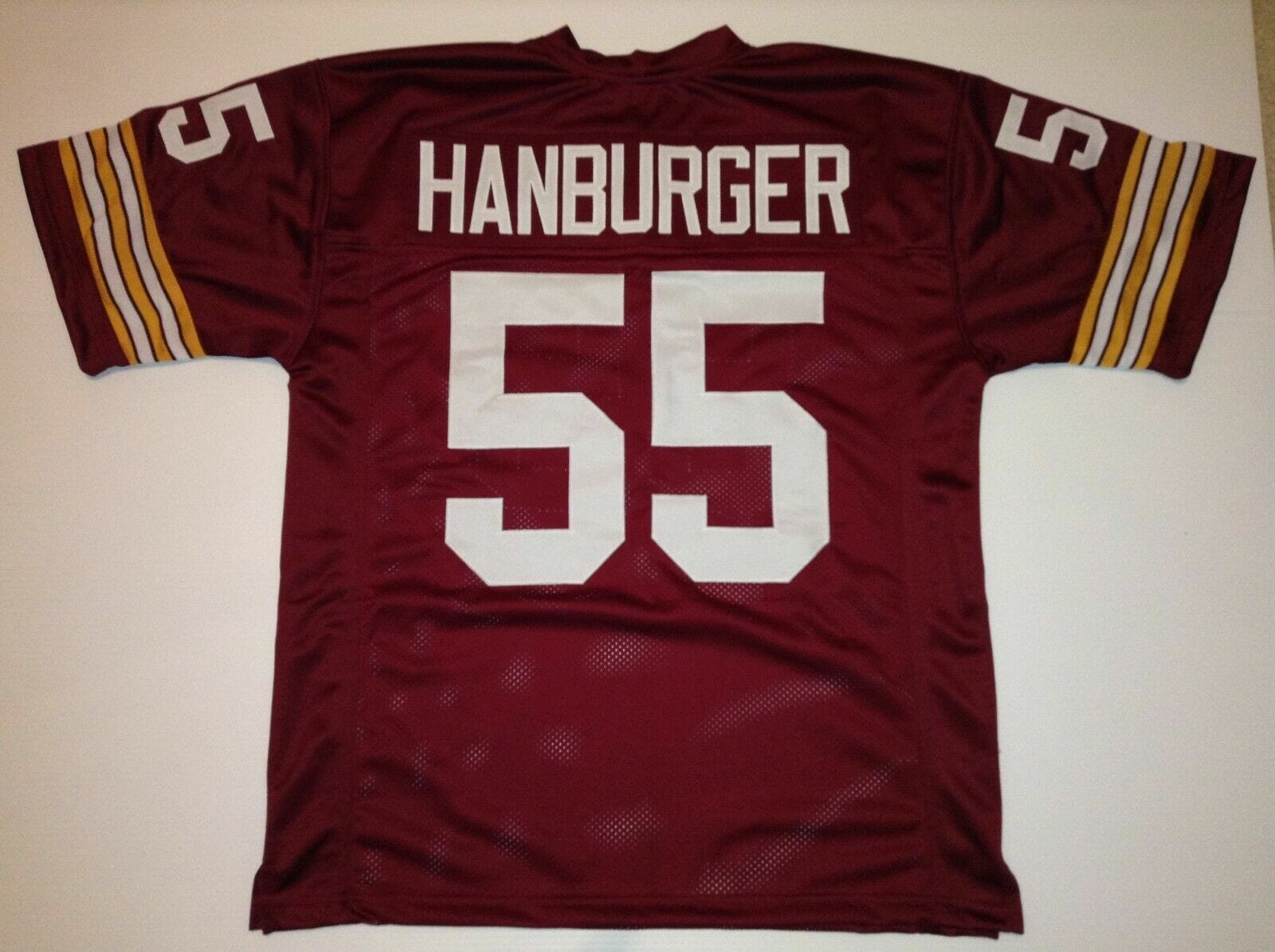 UNSIGNED CUSTOM Sewn Stitched Chris Hanburger Burgundy Jersey