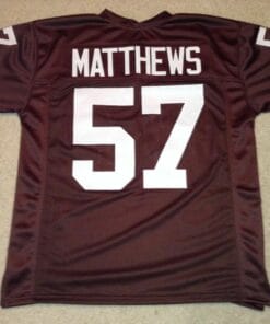 UNSIGNED CUSTOM Sewn Stitched Clay Matthews Jr. Brown Jersey