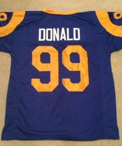 UNSIGNED CUSTOM Sewn Stitched Aaron Donald Blue Jersey