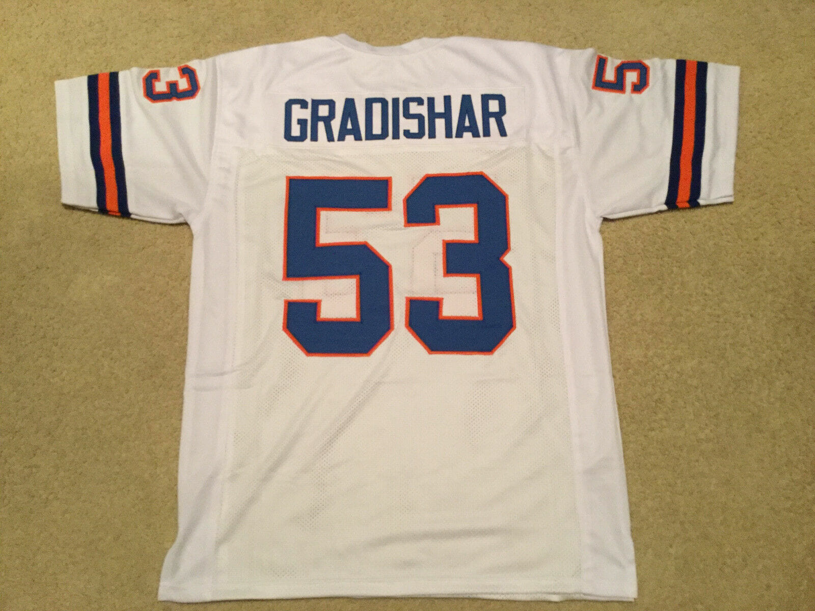 UNSIGNED CUSTOM Sewn Stitched Randy Gradishar White Jersey