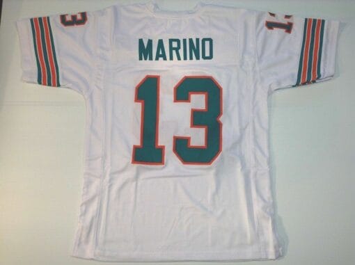 UNSIGNED CUSTOM Sewn Stitched Dan Marino White Jersey