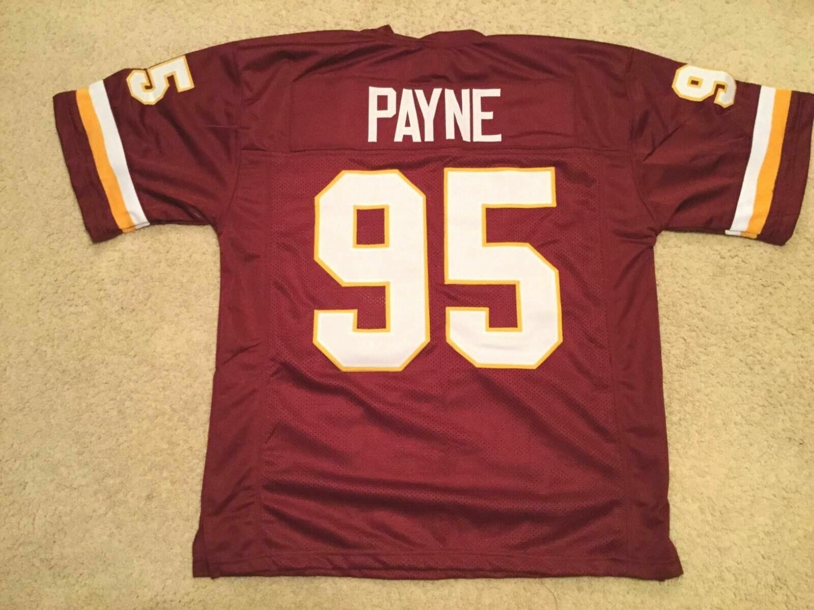 UNSIGNED CUSTOM Sewn Stitched Daron Payne Burgundy Jersey