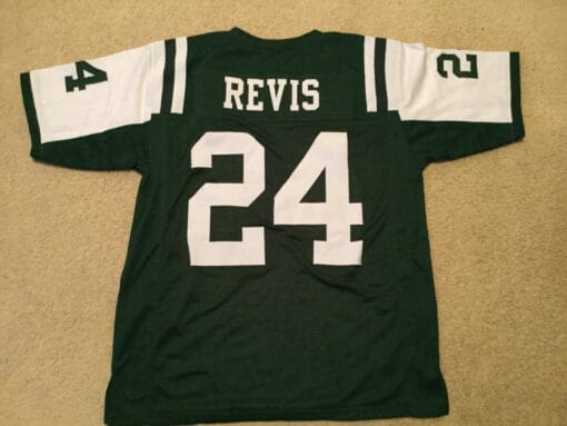 UNSIGNED CUSTOM Sewn Stitched Darrelle Revis Green Jersey