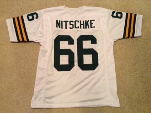 UNSIGNED CUSTOM Sewn Stitched Ray Nitschke White Jersey