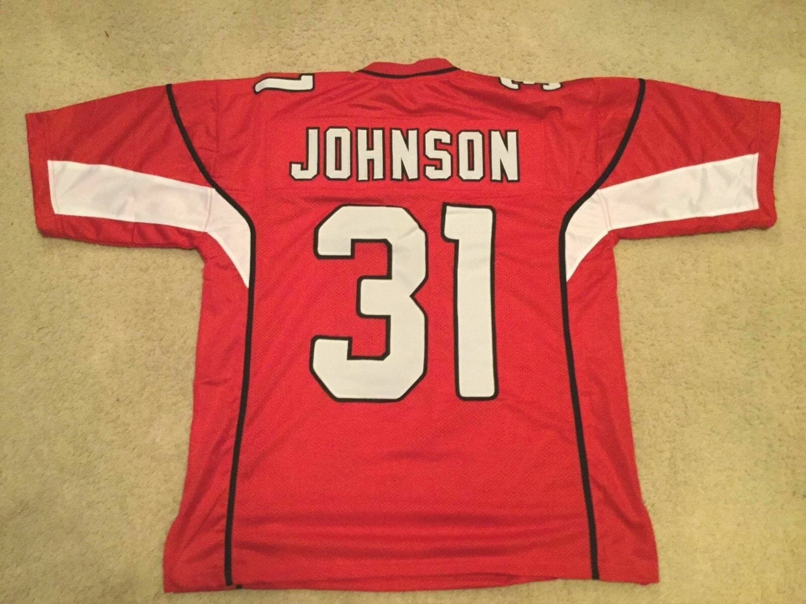 UNSIGNED CUSTOM Sewn Stitched David Johnson Red Jersey