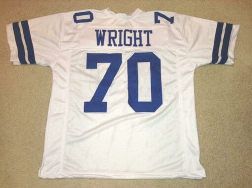 UNSIGNED CUSTOM Sewn Stitched Rayfield Wright White Jersey