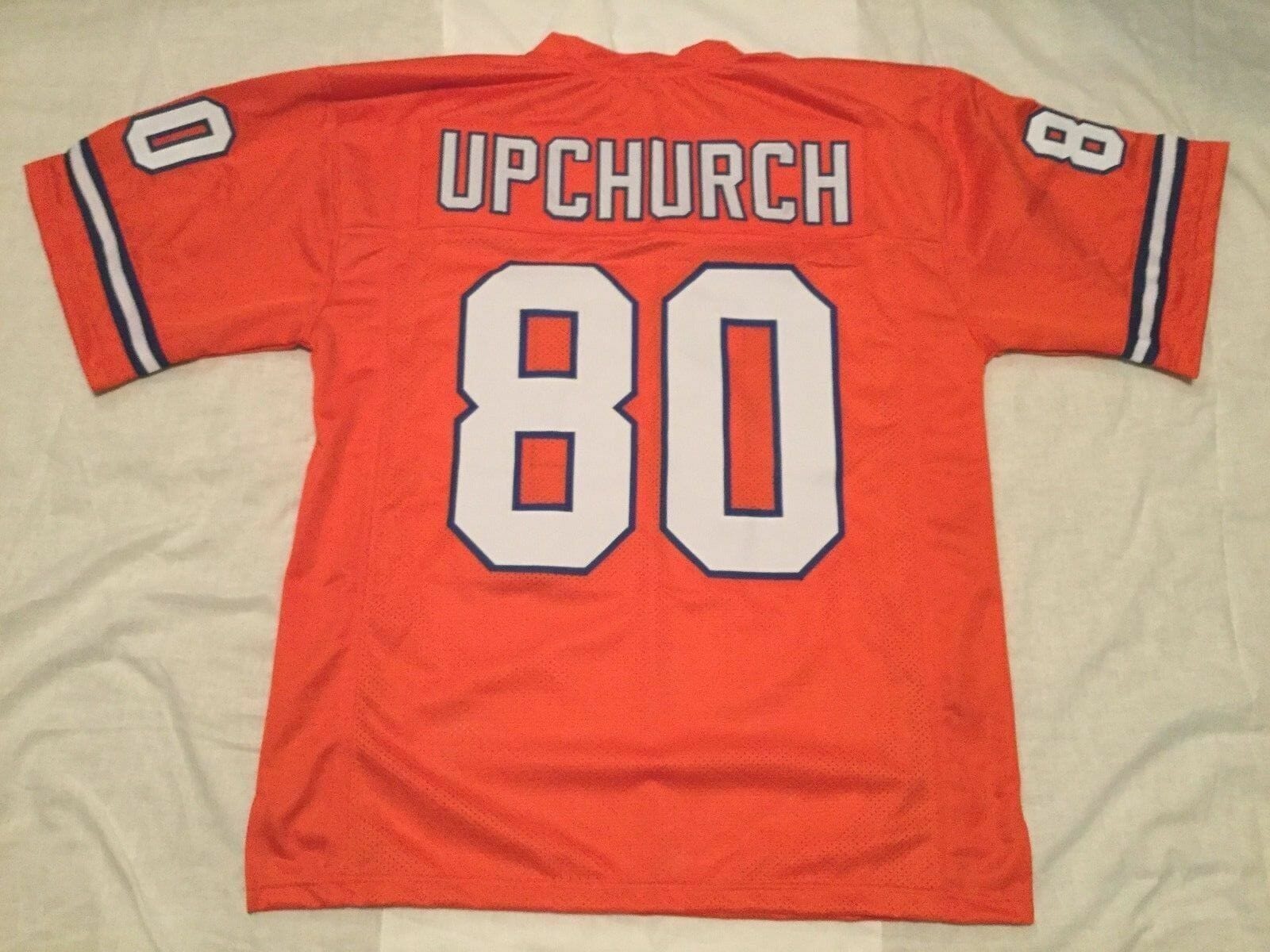 UNSIGNED CUSTOM Sewn Stitched Rick Upchurch Orange Jersey