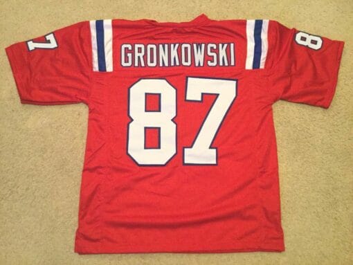 UNSIGNED CUSTOM Sewn Stitched Rob Gronkowski Red Jersey