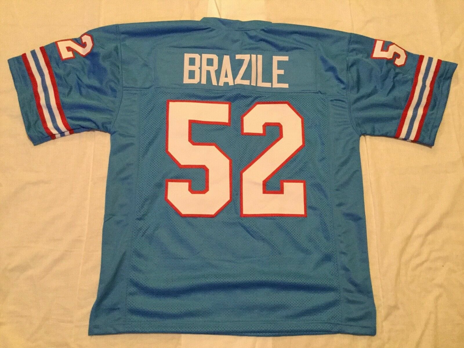 UNSIGNED CUSTOM Sewn Stitched Robert Brazile Blue Jersey