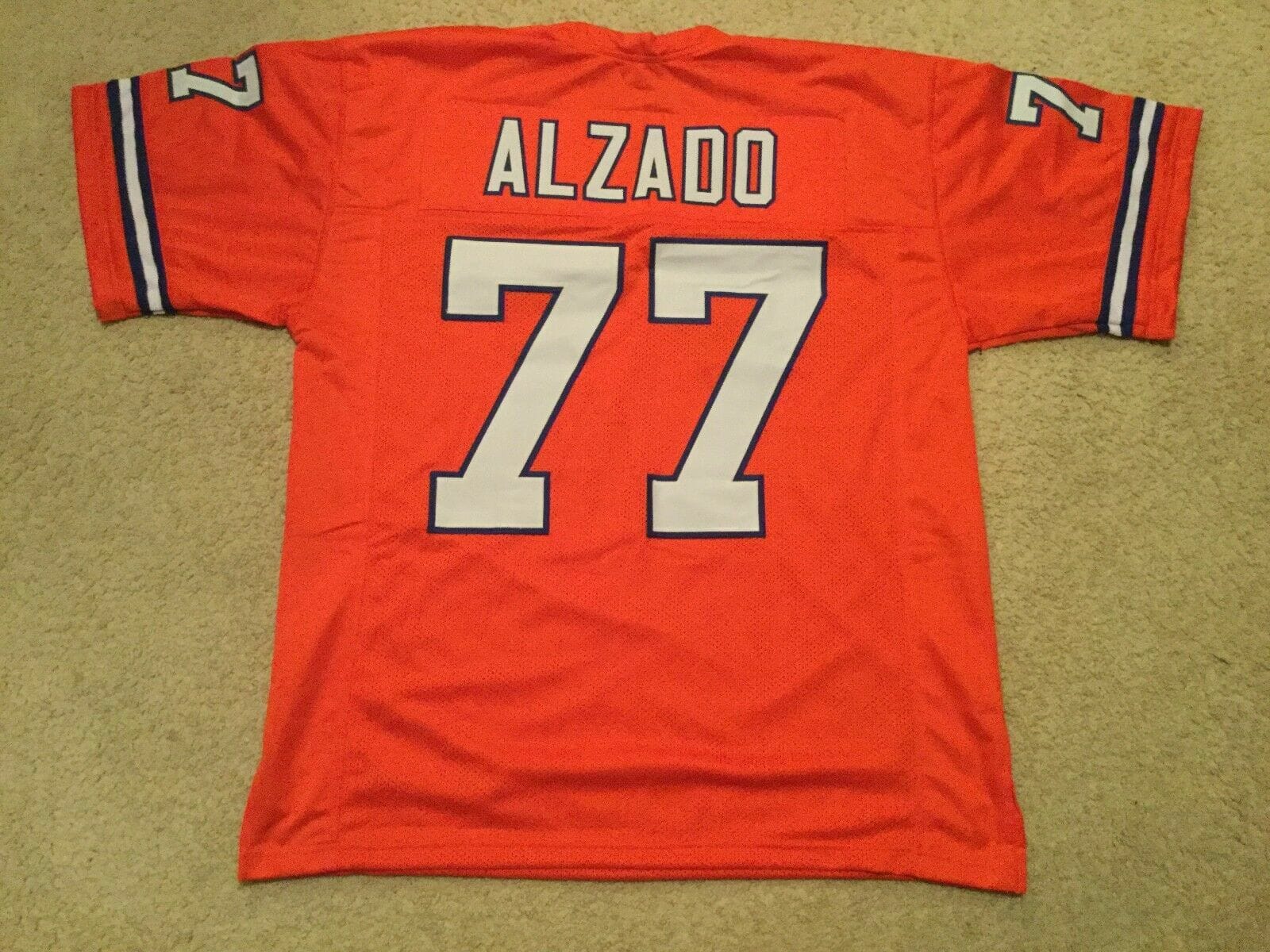 UNSIGNED CUSTOM Sewn Stitched Lyle Alzado Orange Jersey
