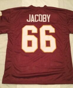 UNSIGNED CUSTOM Sewn Stitched Joe Jacoby Burgundy Jersey