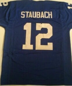 UNSIGNED CUSTOM Sewn Stitched Roger Staubach Blue Jersey