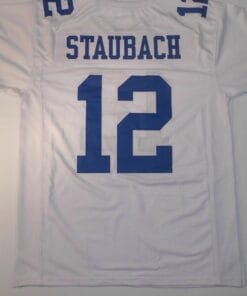 UNSIGNED CUSTOM Sewn Stitched Roger Staubach White Jersey