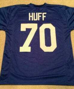 UNSIGNED CUSTOM Sewn Stitched Sam Huff Blue Jersey