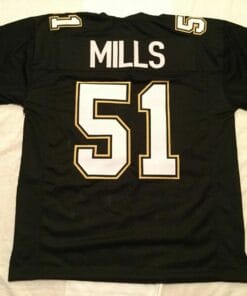 UNSIGNED CUSTOM Sewn Stitched Sam Mills Black Jersey