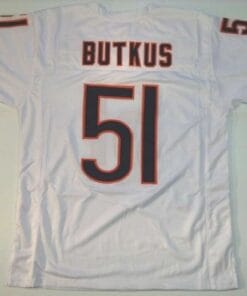 UNSIGNED CUSTOM Sewn Stitched Dick Butkus White Jersey