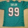 UNSIGNED CUSTOM Sewn Stitched Jason Taylor Teal 1 Jersey
