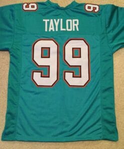UNSIGNED CUSTOM Sewn Stitched Jason Taylor Teal 1 Jersey