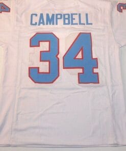 UNSIGNED CUSTOM Sewn Stitched Earl Campbell White Jersey