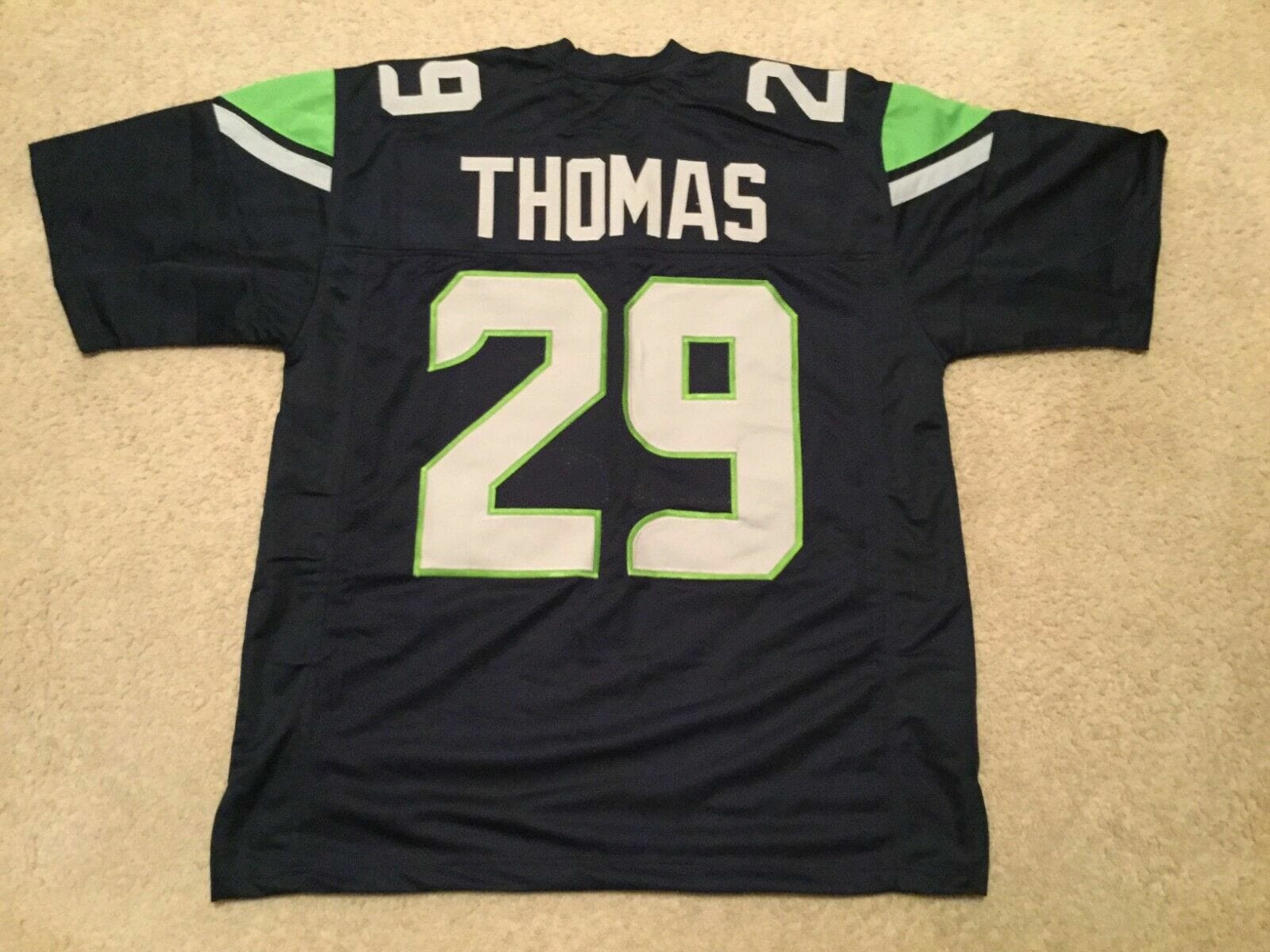 UNSIGNED CUSTOM Sewn Stitched Earl Thomas Blue Jersey