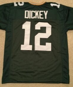 UNSIGNED CUSTOM Sewn Stitched Lynn Dickey Green Jersey