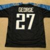 UNSIGNED CUSTOM Sewn Stitched Eddie George Blue Jersey