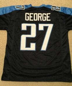 UNSIGNED CUSTOM Sewn Stitched Eddie George Blue Jersey