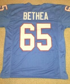 UNSIGNED CUSTOM Sewn Stitched Elvin Bethea Blue Jersey