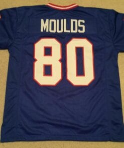 UNSIGNED CUSTOM Sewn Stitched Eric Moulds Blue Jersey