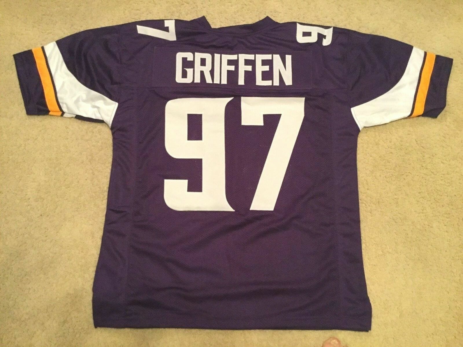 UNSIGNED CUSTOM Sewn Stitched Everson Griffen Purple Jersey