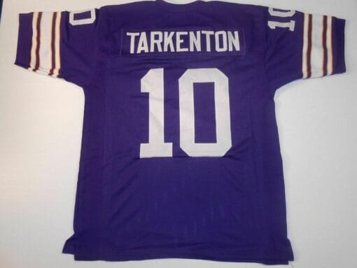 UNSIGNED CUSTOM Sewn Stitched Fran Tarkenton Purple Jersey