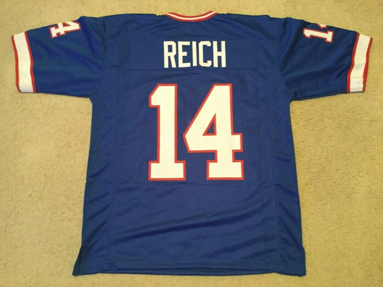 UNSIGNED CUSTOM Sewn Stitched Frank Reich Blue Jersey