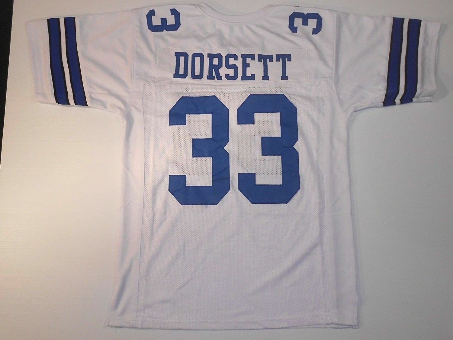 UNSIGNED CUSTOM Sewn Stitched Tony Dorsett White Jersey