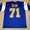 UNSIGNED CUSTOM Sewn Stitched Fred Dean Blue Jersey