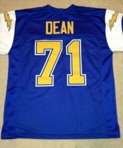 UNSIGNED CUSTOM Sewn Stitched Fred Dean Blue Jersey