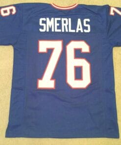 UNSIGNED CUSTOM Sewn Stitched Fred Smerlas Blue Jersey